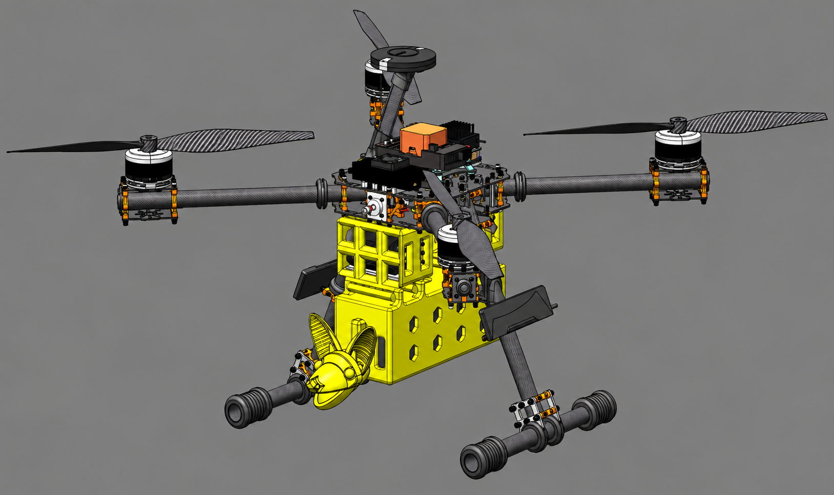 Isometric CAD view of the bat-inspired UAS